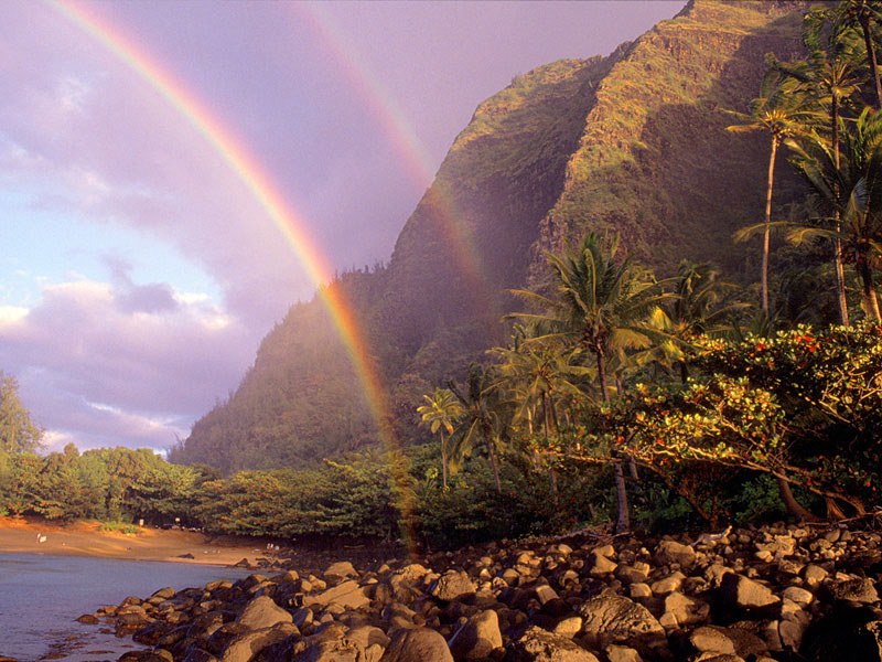 Double Rainbow, Kee Beach, Kauai, Hawaii.jpg